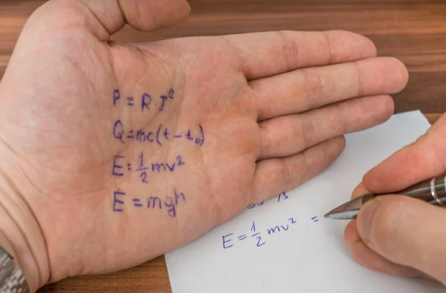 Writing formulas on your hand