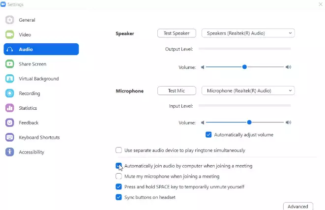 Zoom exam settings