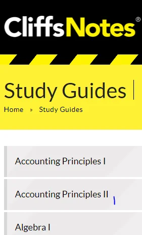 cliffnotes study guides