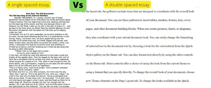double spaced essay vs single spaced
