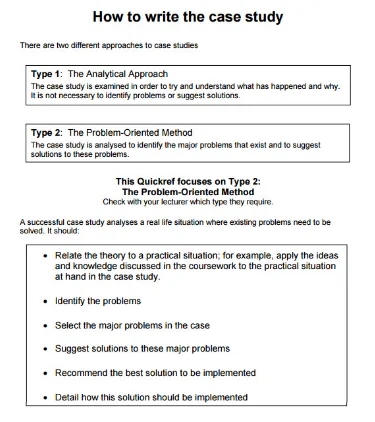 a case study format