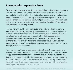 essay on someone who inspires