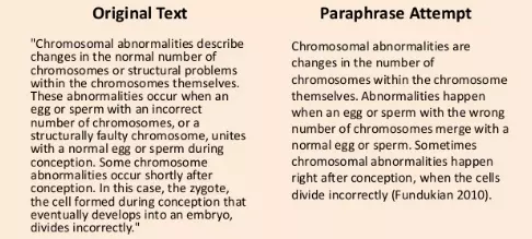 Example of paraphrasing