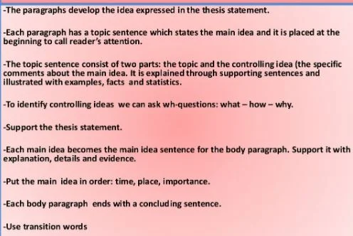 the essay body