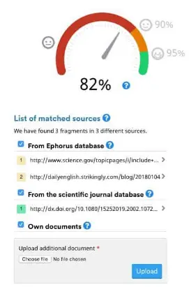 using a plagiarism checker