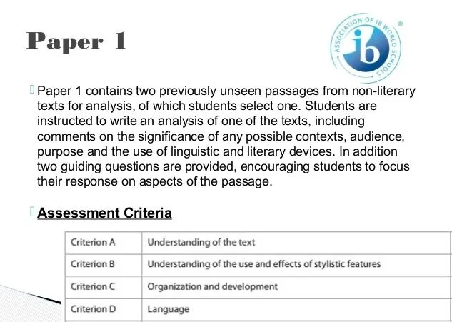 IB English paper