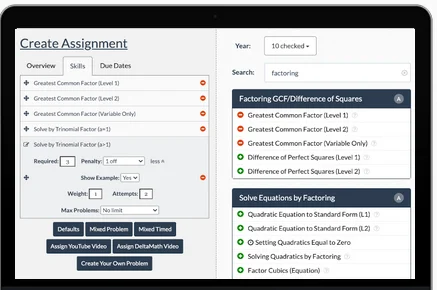 deltamath teacher interface