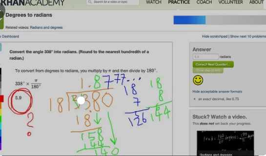 student using khan academy