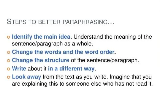 when paraphrasing