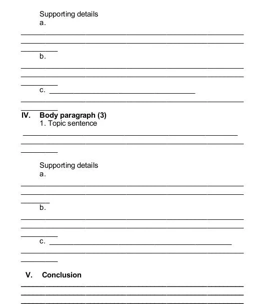 diagnostic essay outline