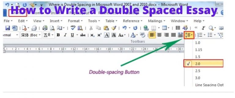 how to double space in microsoft word on applce