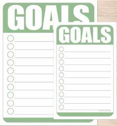 create goals cheecklist