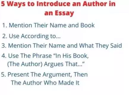 how to write an author's name in an essay