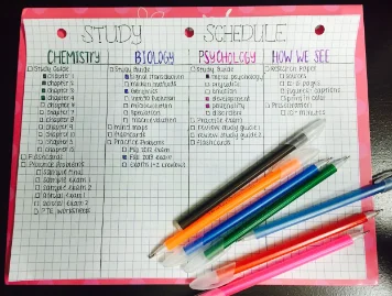 preparing study schedule