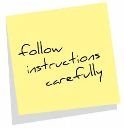 instructions to follow