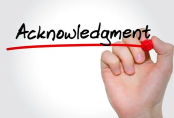 writing an acknowledgment