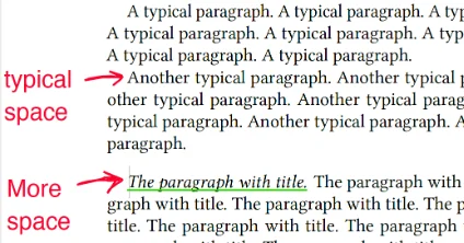 paragraph spacing example